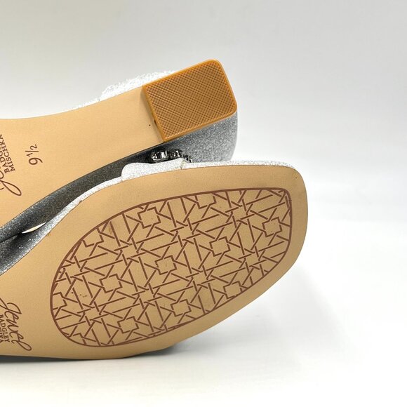 Jewel Badgley Mischka Size 9.5 Peggy Silver Jeweled Wedges Dress Sandals Shoes - Picture 11 of 13